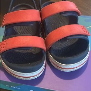 CROCS Kids Red and Navy Sandals